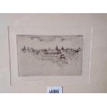 A signed etching by C Cundrel? - Framed G Davis , Oxford