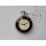 A gents nickel pocket watch Smiths Empire with fancy black dial