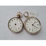 Two gents silver pocket watches one by Waltham both AF