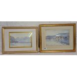 ELIZABETH DRAKE, 1909, in the Seven Valley and a lake scene, 6" x 8" one signed, detailed on