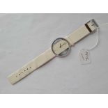 A unisex wrist watch by Calvin Klin on white strap marked No A392
