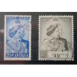 Antigua SG112-12 (1948) SW pair. Fine used. Cat £21