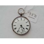 A ladies large silver fob watch (no second dial hand)