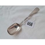 A long handled caddy spoon with beaded edge London 1868 by GA