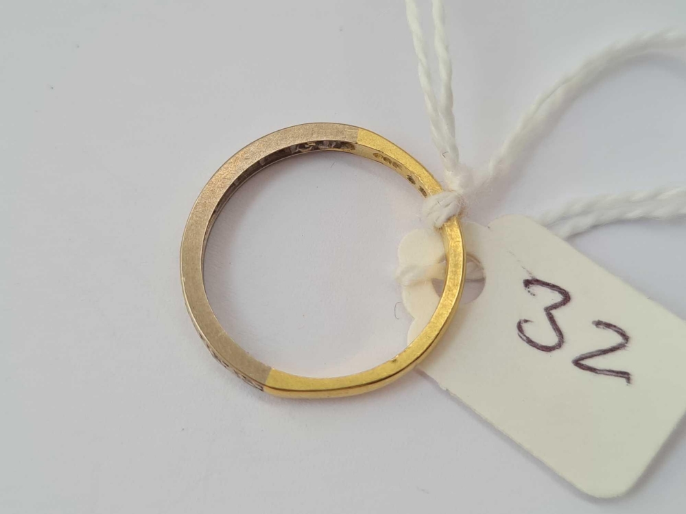 A half hoop 18ct gold and diamond ring size O 2.6g inc - Image 2 of 2