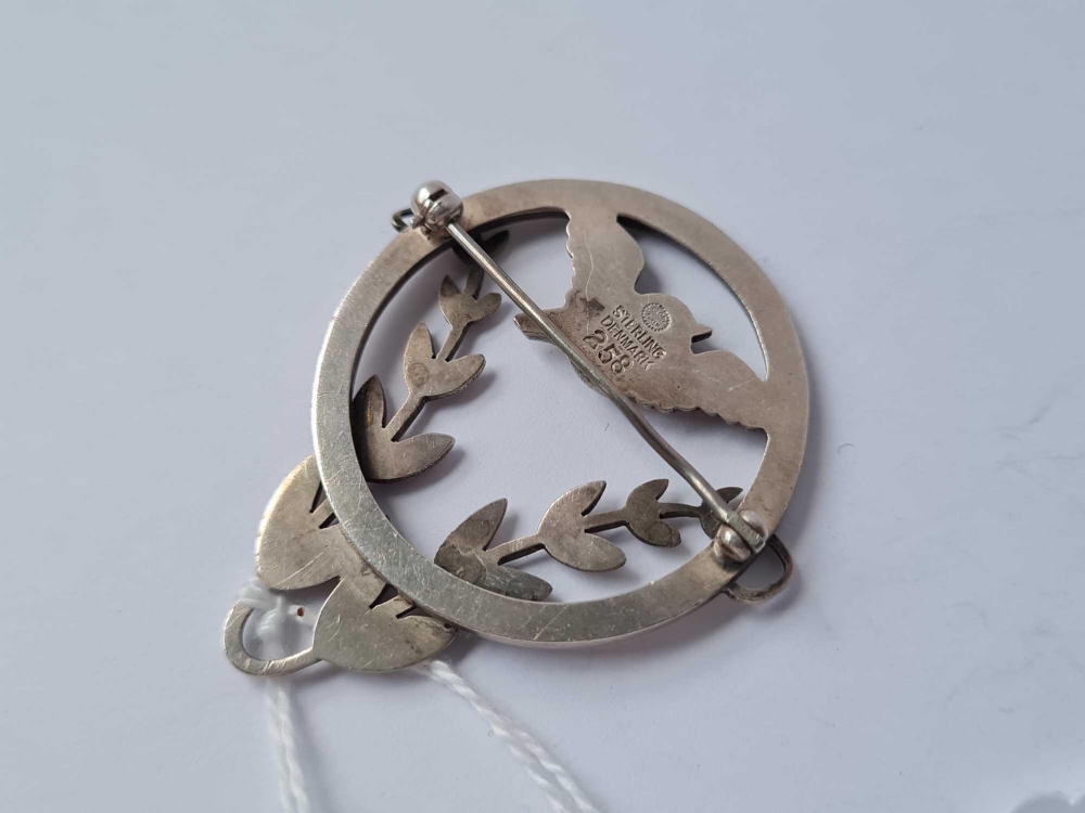 A GEORG JENSEN bird design silver brooch - Image 2 of 2
