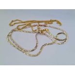 Three silver gilt necklaces 45g