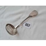 A Victorian sifter spoon fiddle pattern with oval bowl London 1873 by WRS