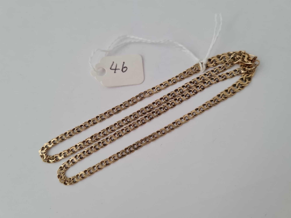 A 16” flat link 14ct gold neck chain 7.4g