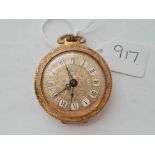 A unusual gilt alarm pocket watch by BREVET No 227383 and called the Sparrow