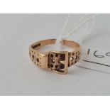 A buckle ring 9ct size N 1/2 - 2.5 gms