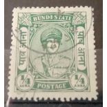 India/Bundi State SG86 (1947). Fine used copy. Cat £48