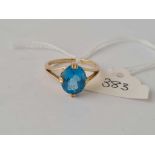 A blue stone 9ct dress ring approx size S-T