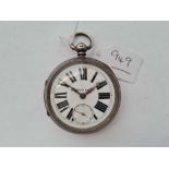 A gents silver pocket watch improved patent with seconds dial