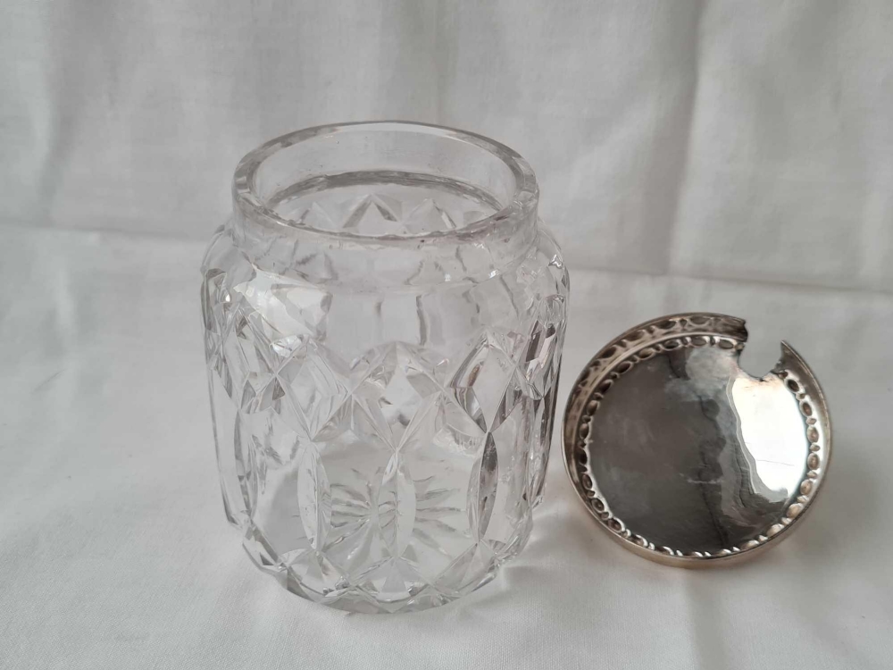 A preserve jar with glass body Sheffield 1920 by W&H - Image 2 of 2