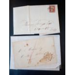 GB 1845 Entire reading franked by fine unproof 1d. + 2 enverlops - N.abbot 1847, Torquay 1816. (3)