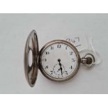 A gents silver half hunter pocket watch with seconds dial W/O