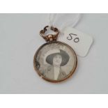 A double sided glass locket in 9ct mount Chester 1915