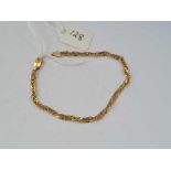 A rope twist 9ct bracelet 3g