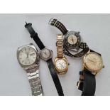 A bag of five wrist watches including a gents SEIKO automatic watch