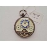 A silver HEBDONAS patent pocket watch AF