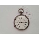 A gents large silver chronograph pocket watch