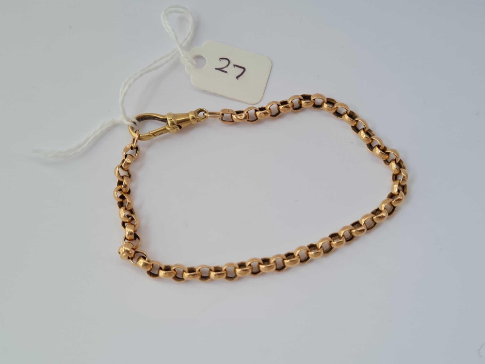 A belcher link 9ct bracelet 5.2g inc