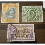 Jamaica SG132-33-33a (1938-49). Top three set values. Fine used. Cat £55