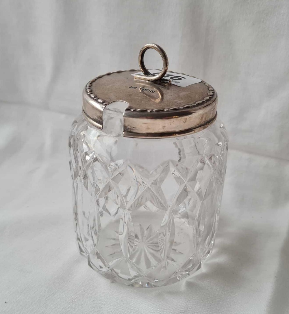 A preserve jar with glass body Sheffield 1920 by W&H