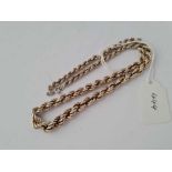 A heavy silver gilt rope chain 22g