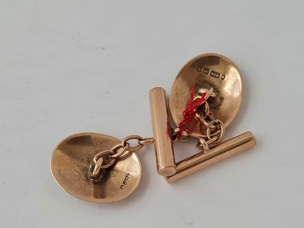 A pair of 9ct cufflinks - 3 gms - Image 2 of 2