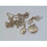A bag of silver jewellery locket, chain etc 26g