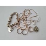 Pandora necklace, Links of London other silver items 98g inc