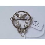 A GEORG JENSEN bird design silver brooch