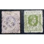 MAURITIUS SG261b/262a (1943). Ordinary paper issues. Fine used. Cat £80