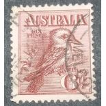 AUSTRALIA SG19 (1914). 6D Kookaburra fine copy, good colour. Cat £60