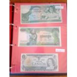 Collection of 170 world banknotes in an album