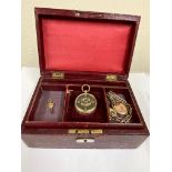 Antique gilt silver ladies pocket watch suffragette Votes For Women dial ( Working well ) box etc