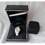 WHITE CERAMIC CHANEL J12 WRIST WATCH WITH SECONDS SWEEP W/O WITH PAPERS AND CERTIFICATE AND ORIGINAL