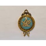 Gold mounted gilt masonic jewel