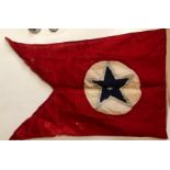 Vintage stitched Blue Star Line ship pennant / house flag with rope and toggle