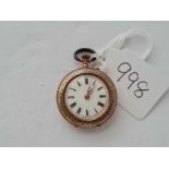 Ladies gold and enamel fob watch