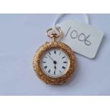 ATTRACTIVE VICTORIAN LADIES FOB WATCH, 18CT GOLD, W/O