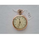 Gents rolled gold pocket watch, seconds dial missing