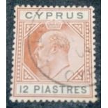 CYPRUS SG57 (1903). 12 pi value. Fine used. Cat £85