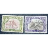 ADEN SG 45-46 (1951). Top 2 values of set. Fine used. Cat £35