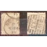 GB SG147 (1873-80). 6d value, plates 15/16. Reasonable used copies, no faults. Cat £180