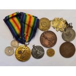 WWI Victory medal to Sgt M.L. Shaw Ches. Yeo and other item inlcuding British Empire Exhibition