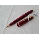 Small maroon Parker fountain pen with 14ct nib