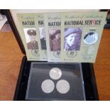 2010 six proof Guernsey silver National Service commemorative coins